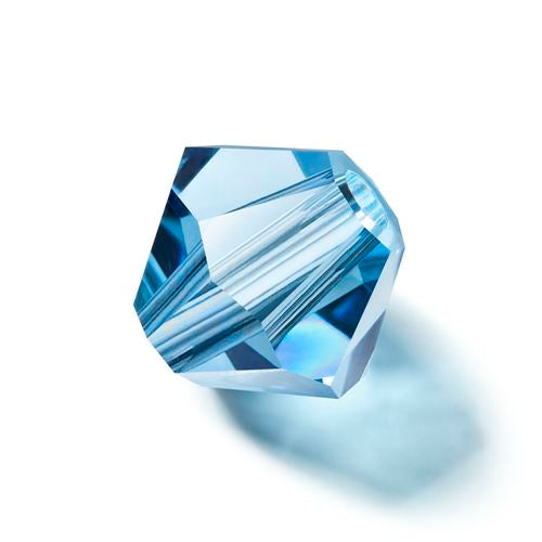 Preciosa Malibu Blue Doppelkegelperlen – 6 mm (10 Stück)