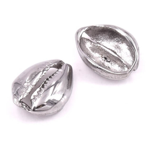 Kaufen Sie Perlen in Deutschland Kauri Muschel Edelstahlverbinder – 11 x 7,5 mm (1)
