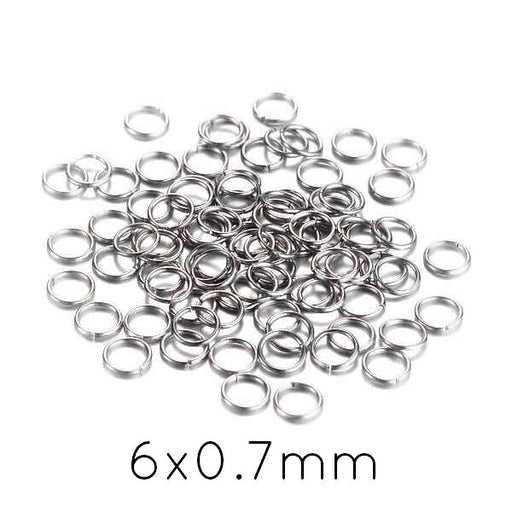 Kaufen Sie Perlen in Deutschland Biegeringe aus Edelstahl 6x0,7mm (20)