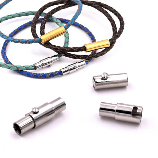 Kaufen Sie Perlen in Deutschland Magnetischer Rohrendverschluss aus Edelstahl – 16 x 5 mm für 3 mm Kordel (1)