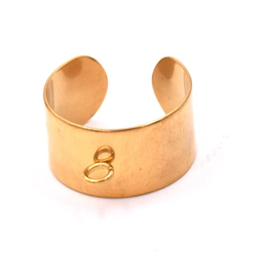 Kaufen Sie Perlen in Deutschland Ring mit Biegering aus goldenem Edelstahl 10x0,5mm - 17mm (1)