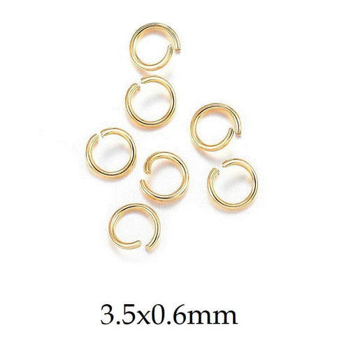 Kaufen Sie Perlen in Deutschland Biegeringe, langlebig, goldfarbener Edelstahl, 3,5 x 0,6 mm (20)