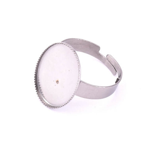 Kaufen Sie Perlen in Deutschland Ring für ovalen Cabochon aus Edelstahl 18x13mm (1)