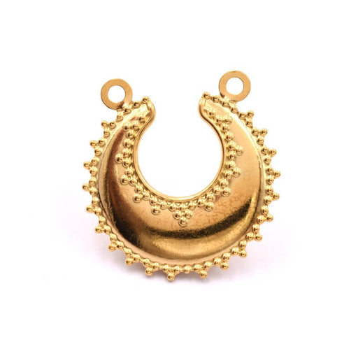 Kaufen Sie Perlen in Deutschland Ethnischer Mondanhänger aus goldenem Edelstahl 3.5 cm (1)