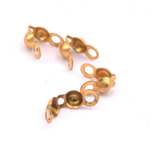 Kaufen Sie Perlen in Deutschland Knotenabdeckungen goldener Edelstahl 6x3mm (4)