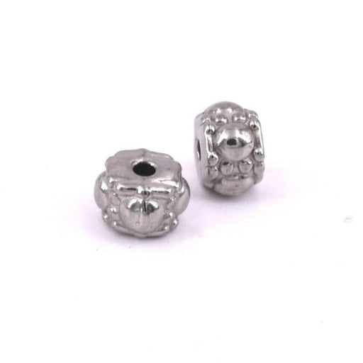 Kaufen Sie Perlen in Deutschland Rondellperle Edelstahl 7x7mm - Loch:1,6mm (2)