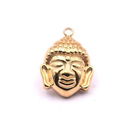 Goldener Buddha-Anhänger aus Edelstahl 16 mm – Loch: 1,5 mm (1)