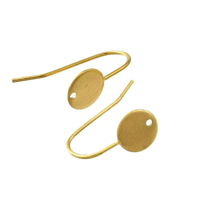 Ohrring-Haken und 8mm Fach - Goldener Stahl Loch: 1mm (2)