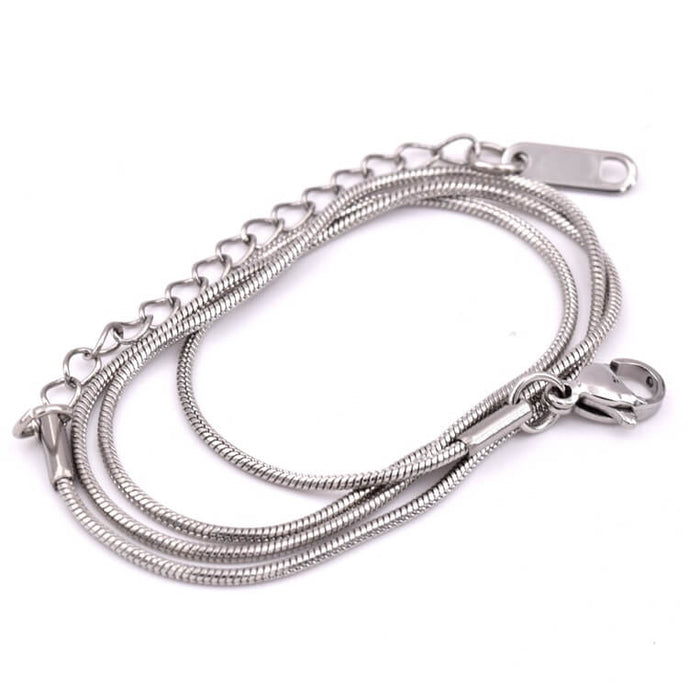 Runde Schlangenkette Edelstahl 40+5cm - 1mm (1)