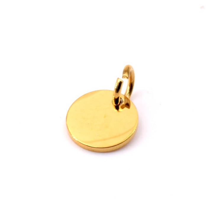Medaillonanhänger Edelstahl goldfarben 8 mm Loch: 3.5 mm (1)