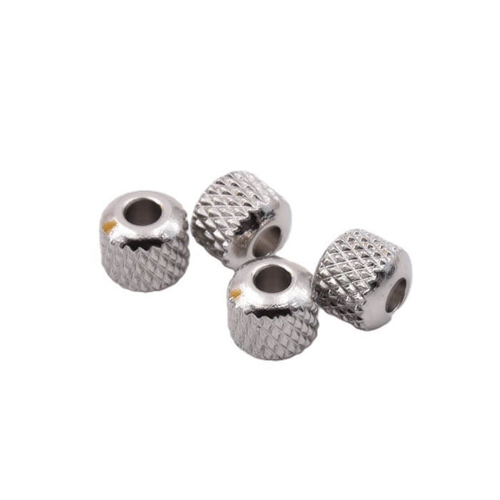 Rohrperlen aus Edelstahl mit Diamantschliff – 6 mm – Loch: 2 mm (4)