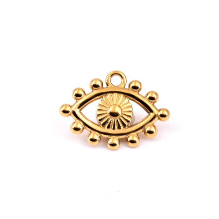 Perlenanhänger mit Öse – Edelstahl vergoldet 18.5 x 13.5 mm (1)