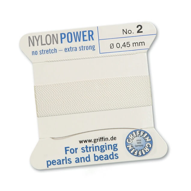 Weißer Nylonfaden NYLONPOWER 0.45 mm pro 2 m mit Nadel (1)