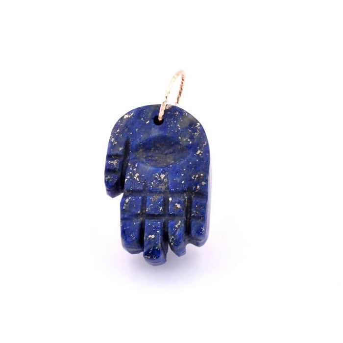 Hand der Fatma Anhänger Lapislazuli goldgefüllter Ring 21x15x5mm (1)