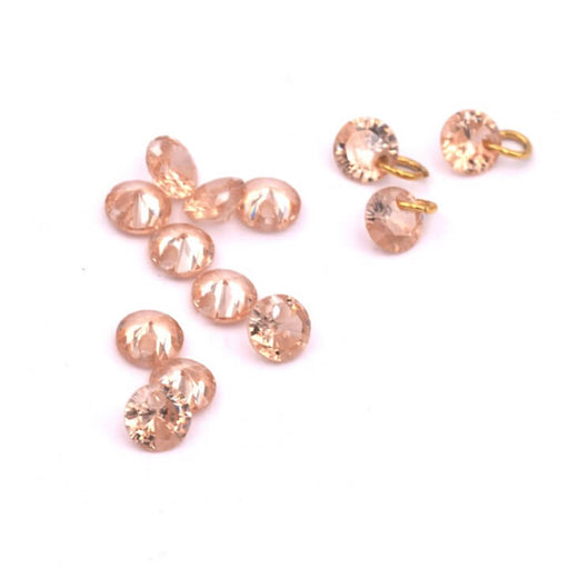 Kaufen Sie Perlen in Deutschland Winziger Glasanhänger mit Diamanteffekt Golden Shadow 4 x 2 mm – Loch 0.7 mm (10)