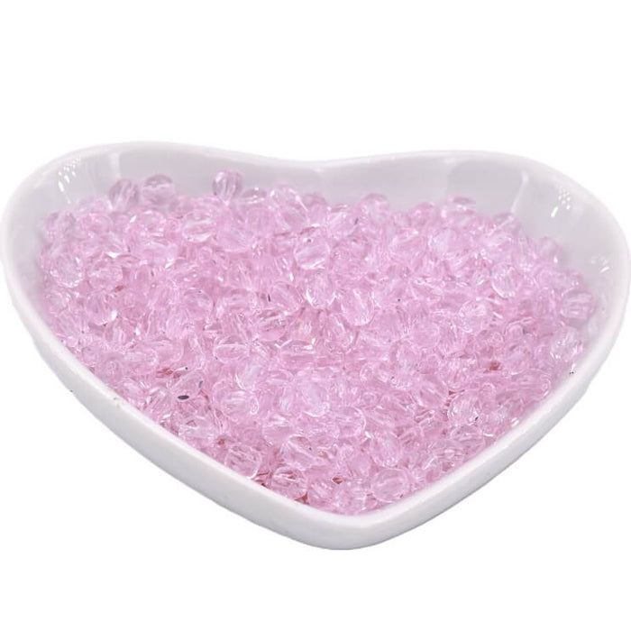 Glasschliffperlen Transparent Rose pink 4mm (50)