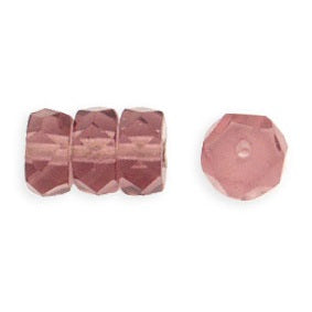 Böhmische facettierte Rondelle-Perle, mittelviolett, Amethyst, 6 x 3 mm (50)