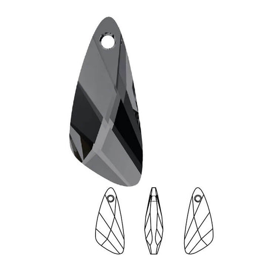 Kaufen Sie Perlen in Deutschland Österreichischer Kristallflügelanhänger 6690 Crystal Silver Night 23mm (1)