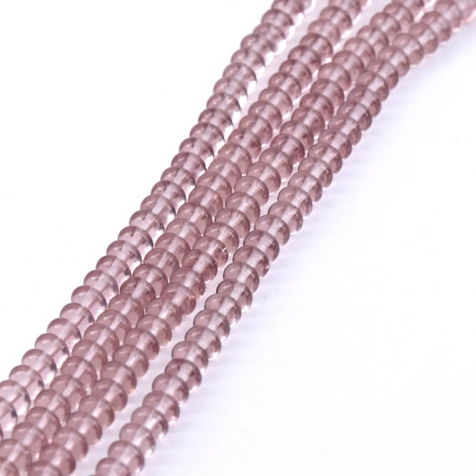 Böhmische helle Amethyst-Rondelle – 3 x 5 mm (1 Strang)