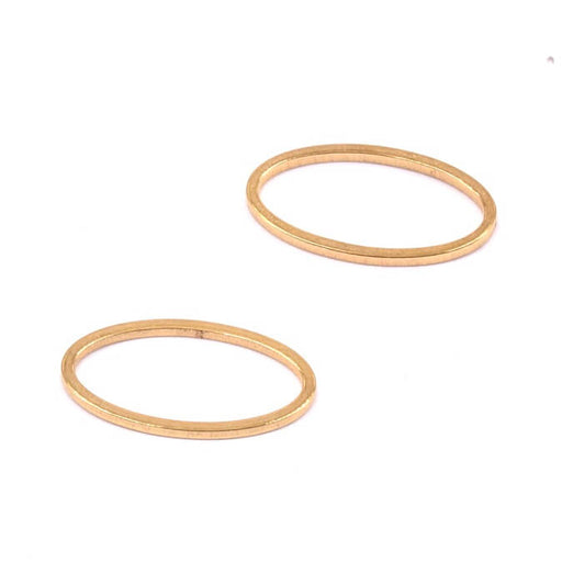 Kaufen Sie Perlen in Deutschland Ovaler Verbinder Goldener Edelstahl 15x9mm (2)