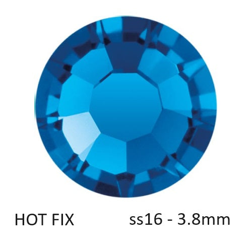 Preciosa Flatback Hotfix Strasssteine ​​Capri Blue – ss16-3,8mm (60)