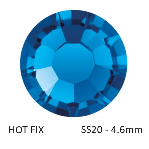 Kaufen Sie Perlen in Deutschland Preciosa Flatback Hotfix Strasssteine Capri Blue – ss20-4,6mm (60)