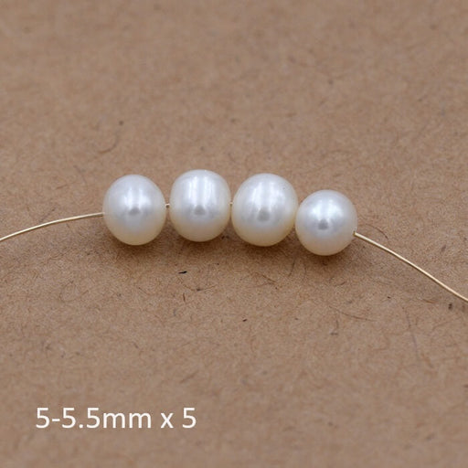 Kaufen Sie Perlen in Deutschland Weiße Kartoffel-Süßwasserperle 5-5,5 mm (5)
