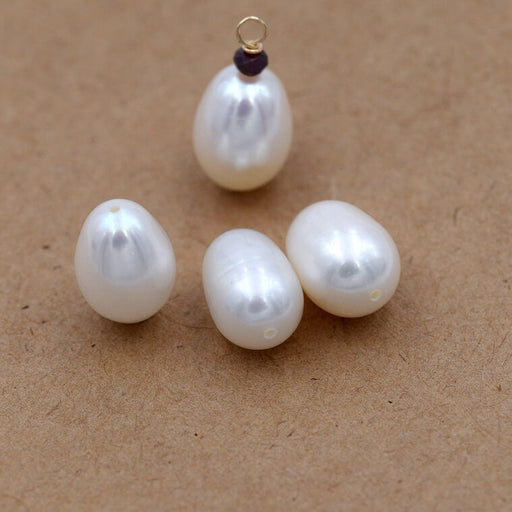 Kaufen Sie Perlen in Deutschland Weiße Reiskorn-Süßwasserperle 8-8,5 mm (4)