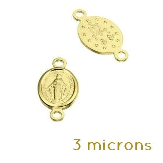 Kaufen Sie Perlen in Deutschland Verbindungsglied Wundersame Jungfrau-Medaille vergoldet 3 Mikrometer 8x6mm (1)