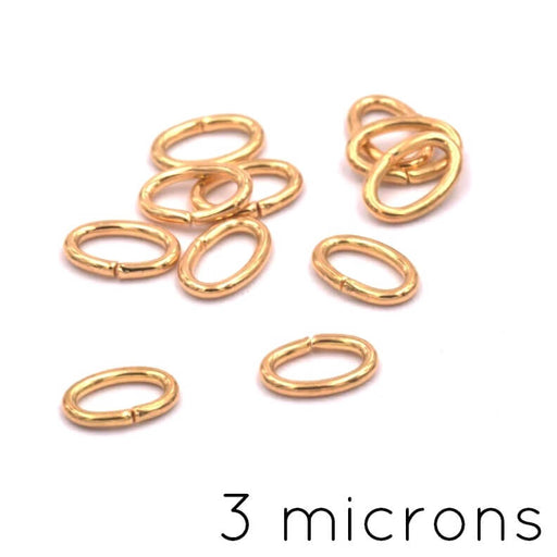 Kaufen Sie Perlen in Deutschland Ovaler Biegering vergoldet 3 Mikron - 4x2.8x0.7mm (10)