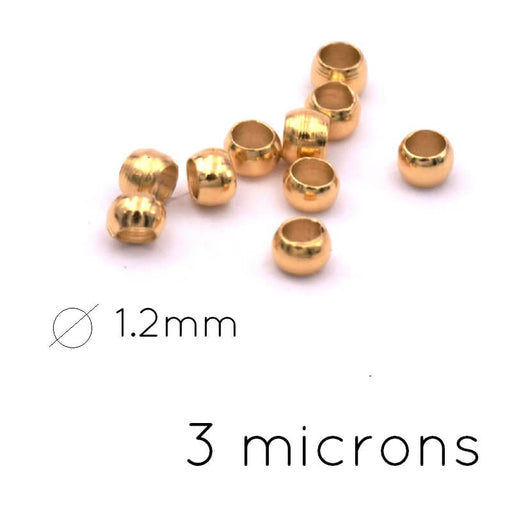 Kaufen Sie Perlen in Deutschland Quetschperle vergoldet 3 Mikron - 2mm - Loch: 1.2mm (10)