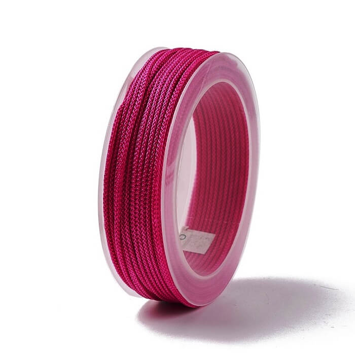 Geflochtene, seidige Nylonschnur, Fuchsia-Lila, 2 mm – 12 m Spule (1)