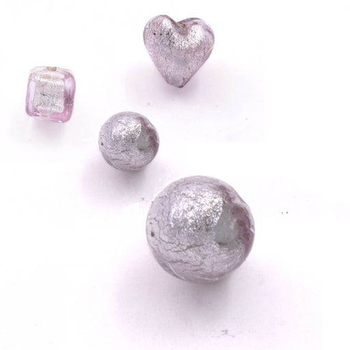 Kaufen Sie Perlen in Deutschland Runde Muranoperle rosa antiksilber 7mm (1)