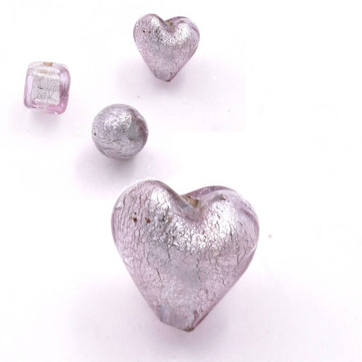 Kaufen Sie Perlen in Deutschland Muranoperle Herz rosa antiksilber 10mm (1)