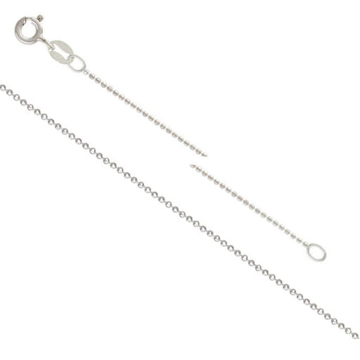 Kaufen Sie Perlen in Deutschland Halskette Kette mit facettierten Perlen und Verschluss Sterling Silber - 1mm - 46cm (1)