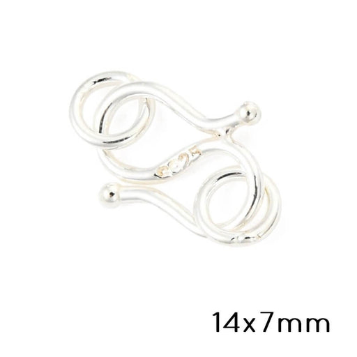 Kaufen Sie Perlen in Deutschland S-Hakenverschluss mit 2 Ringen aus Sterlingsilber – 14 x 7 mm (1)