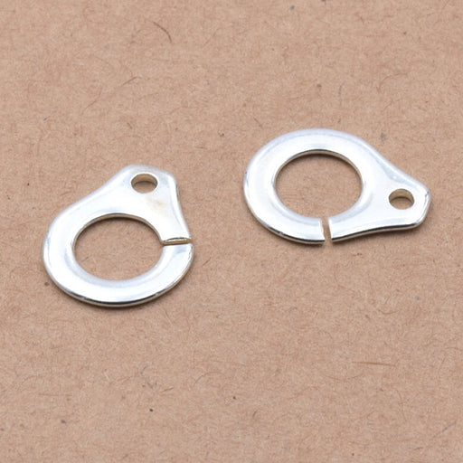 Kaufen Sie Perlen in Deutschland Handschellen-Verbindungsverschluss – Sterlingsilber plattiert, 10 Mikron, 15 x 12 mm (1 Paar)