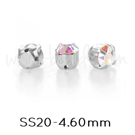 Kaufen Sie Perlen in Deutschland Maxima montierte Chatons Preciosa Silver SS20-4,60 mm Crystal AB (20)