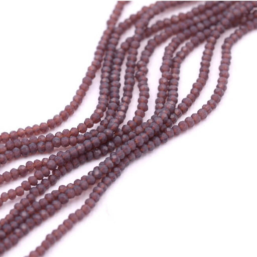 Kaufen Sie Perlen in Deutschland Glasperlen, facettiert, rund, undurchsichtig, lila, 2,5 mm, Loch 0,5 mm, Strang 33 cm (1 Strang)