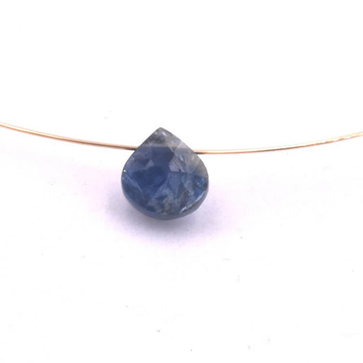 Blauer Kyanit-Facettenbirnen-Herzanhänger 6.5 x 6.5 mm (1)