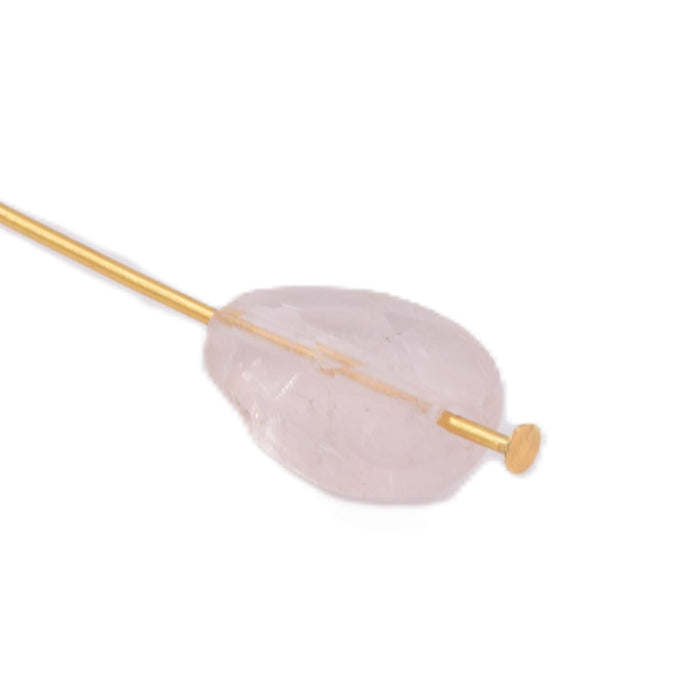 Facettierte Rosenquarz-Tropfenperle 13 mm – Loch: 1 mm (1)