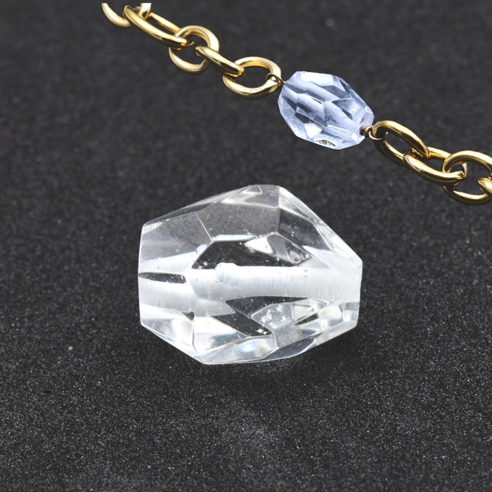 Facettierte ovale Bergkristallperle 20 x 17 mm – Loch: 1.5 mm (1)