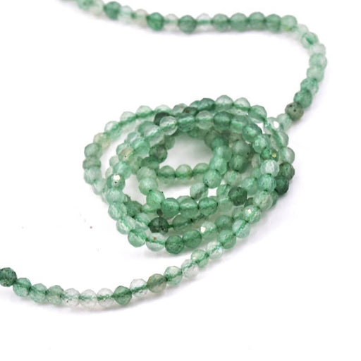 Kaufen Sie Perlen in Deutschland Grüne Aventurin facettierte runde Perlen 2–2,5 mm (1 Strang – 38 cm)