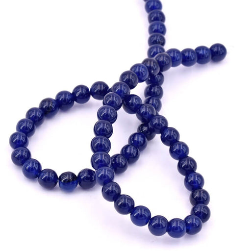 Kaufen Sie Perlen in Deutschland Runde Perle Blauer Quarzit 6mm - Loch: 1mm (1 Strang-37cm)