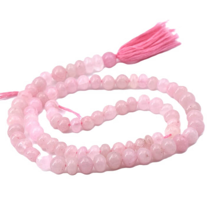 Rosenquarz-Rondelle 5–8 x 3–6 mm – 34 cm (1 Strang)