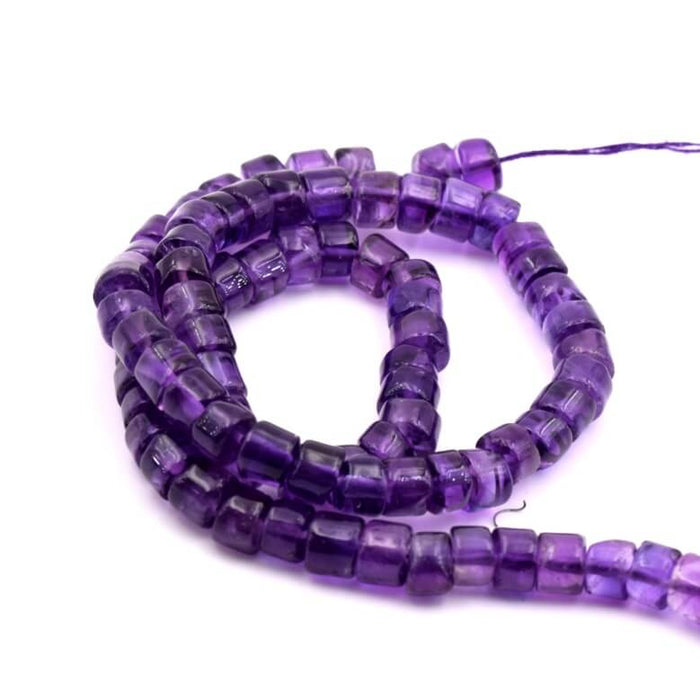 Amethyst Heishi Röhrchen Perlen 4-5x5-6mm - Loch: 0.5mm (1 Strang - 32cm)