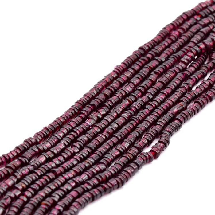 Granat-Heishi-Perle 4 x 1.5–3 mm – Loch: 0.5 mm (1 Strang – 32 cm)