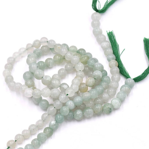 Kaufen Sie Perlen in Deutschland Grüne Aventurin-Rundperle 5–6 mm – Loch 0.6 mm (1 Strang – 33 cm)