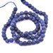 Runde Perle Blauer Achat 4 mm – Loch 0,6 mm (1 Strang – 33 cm)