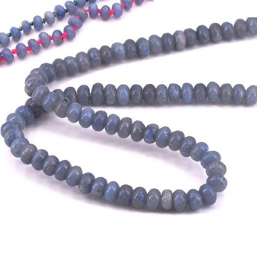 Kaufen Sie Perlen in Deutschland Natürliche blaue Aventurin-Perle, 8 x 5 mm – Loch: 1 mm (1 Strang – 39 cm)